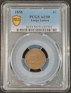 1858 Flying Eagle Cent PCGS AU50 2019.50/51123701 Exquisite Coin Rare - Picture 1 of 12