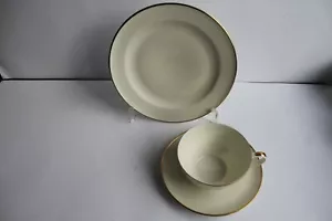 Sophienthal Fein Bayreuth Elfenbein mit Goldrand Kaffee- Teegedeck 3 teilig - Bild 1 von 3