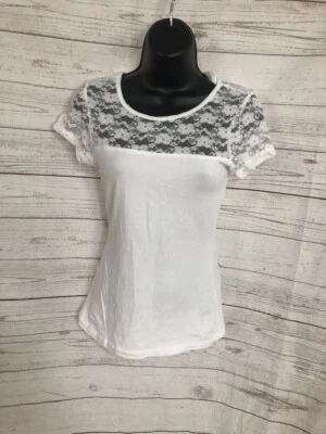 Camiseta blusa blanca manga corta Finesse para mujer talla S Foto 1 de 4