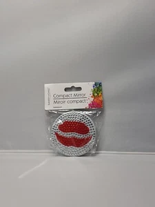 Red Lips Compact Mirror Anniversary Mothers Day Gift. - Picture 1 of 3