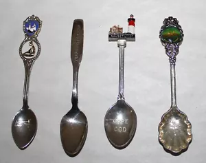 Vintage Collector Souvenir Spoons - Massachusetts Vacation - Lot of 4 - Picture 1 of 4