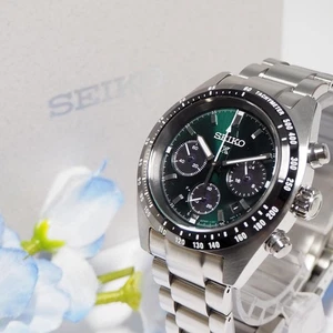 Seiko Prospex Speedtimer Solar Quarz Herrenuhr grünes Zifferblatt 10BAR wasserdicht - Bild 1 von 10