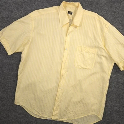 Maus & Hoffman Solemare Shirt Mens XL Yellow Striped Button Down Made In Italy - Image 1 of 4