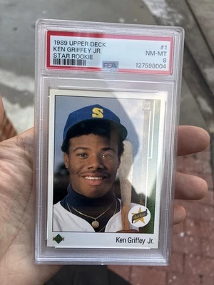 Ken Griffey Jr. Tarjeta de radiocontrol novato 1989 Upper Deck #1 MLB Seattle Mariners PSA 8 Foto 1 de 3