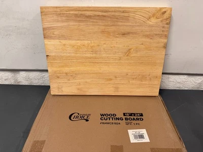 Winco Choice 18" x 24" x 1.75" Medium Tan Wooden Cutting Board /Prep # WCB-1824 - Image 1 of 4