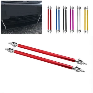 2x Adjustable Front Bumper Lip Splitter Spoiler Strut Rod Tie Support Bar Black - Imagen 1 de 35