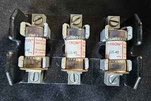 Nice Bussmann JJS-40 Amp Fuse Class T T-TRON 600 Volt A6T40 JLLS40 W/ T60060-3CR - Picture 1 of 2
