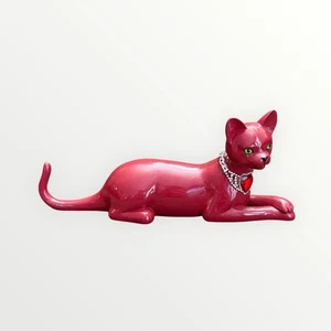 The Hamilton Collection Healing Purrs Heart Cat of Hope Red Cat Figurine 4.5" - Picture 1 of 10