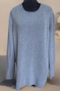 Suéter Coldwater Creek 1X Azul Algodón Tejido Abuela Costera Preppy Academia - Imagen 1 de 20