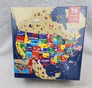 U.S.A.  United States of AMERCIA Map Puzzle 70 Pieces 580 * 580 - 22.83" x 22.83 - Picture 1 of 5