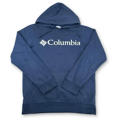 Vtg Columbia Sportswear Spell Out Pullover Hoodie, Navy & White, Small (SWT1536) - Image 1 of 4