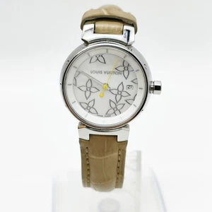 Louis Vuitton Watch Q121c 27mm Women's Whites X Light Brown 2317813 - Picture 1 of 11