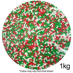 Edible Non Pareils Christmas Mix Cake Sprinkles (1kg) - Picture 1 of 1