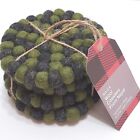 Thirstystone Green Wool Coasters Set of 4 Made in Nepal New with Tags