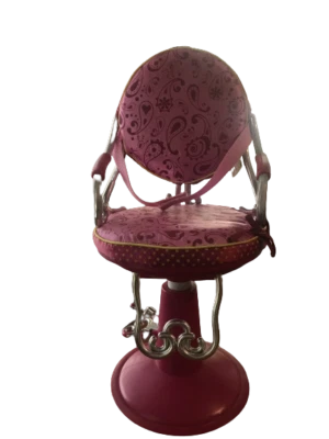 OUR GENERATION PINK HAIR SALON CHAIR BATTAT MOVES UP & DOWN 18"  - Image 1 of 4