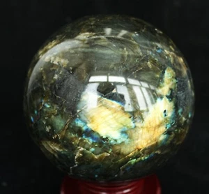 2872g6,31 lb flash azul y dorado bola de esfera de cristal labradorita curación - Imagen 1 de 8