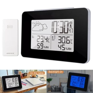 Indoor&Outdoor Wireless Weather Station Clocks Digital Thermometer Temperature - Picture 1 of 12