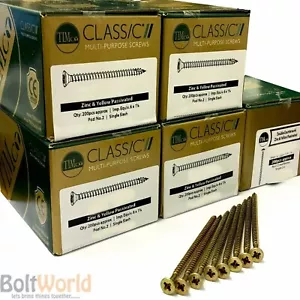 1000 x 3mm, 3.5mm, 4mm TIMCO PROFESSIONAL CLASSIC WOOD SCREWS CHIPBOARD POZI CSK - Picture 1 of 1