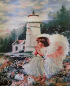 Paint By Numbers Unframed 40x50cm - Lighthouse Angel - Au Stock - Picture 1 of 3