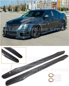 For 09-14 Cadillac CTS-V Sedan Wagon | CARBON Package Side Skirts Rocker Panels - Picture 1 of 12
