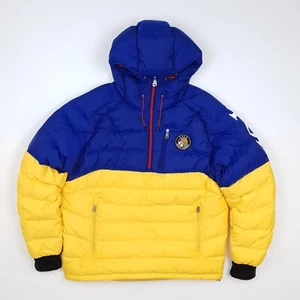 Chaqueta acolchada Polo Ralph Lauren mediana plumón pluma media cremallera amarillo azul - Imagen 1 de 21