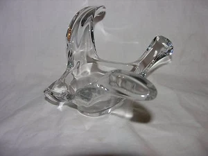 Vintage PRINCESS HOUSE French Crystal Clear Glass DOVE Bird in Flight Dish  - Picture 1 of 4