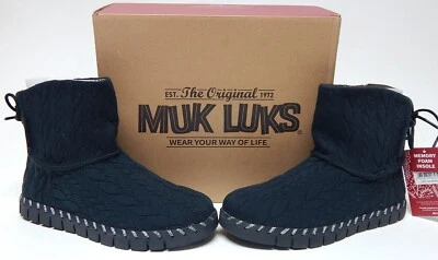 Botas de neve femininas Muk Luks Flexi Hoboken tamanho EUA 7,5 M inverno preto - Imagem 1 de 4