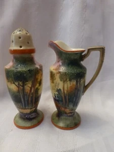 Vintage Japanese Noritake Hand Painted Sugar Shaker Muffineer and Syrup Jug - Picture 1 of 15