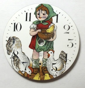 New York 18 S Hummel Feeding Time Bird Rooster Pocket Watch Porcelain Dial LW412 - Picture 1 of 4