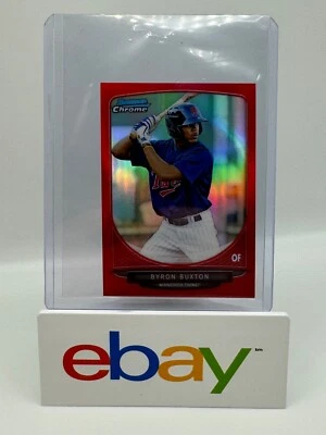 2013 Bowman Chrome Mini  BYRON BUXTON Red Refractor #'d/10 1 Minnesota Twins - Image 1 of 4