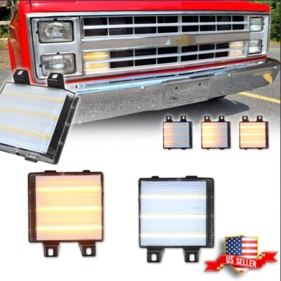 Luces de señal dinámica de esquina LED DRL con retroceso transparente para camioneta Chevy GMC Foto 1 de 4
