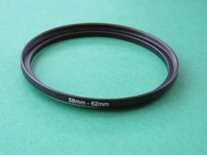 58mm-62mm Stepping Step Up Male-Female Lens Filter Ring Adapter 58mm-62mm - Picture 1 of 2