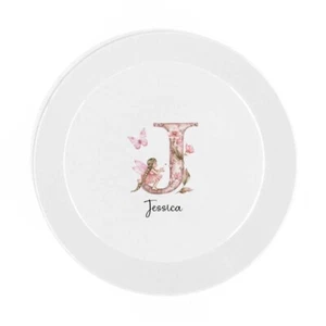 PERSONALISED Childrens Plate, FAIRY. Kids Dinner Plate Girls Toddlers White Pink - Picture 1 of 4