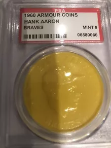 1960 Armour Coins Hank Aaron (yellow) PSA 9 4683 - Picture 1 of 1