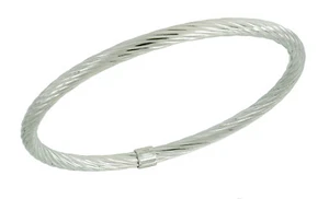 S. Michael Designs Stainless Steel Cable Twist Bangle - Fits 8" - Picture 1 of 1