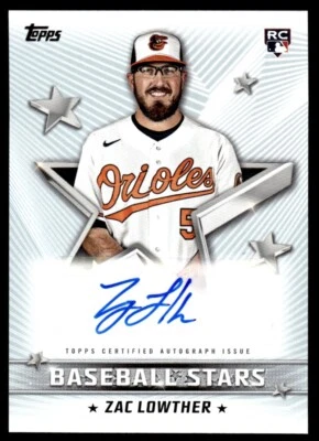 2022 Topps Baseball Stars Autographs Zac Lowther Auto Baltimore Orioles #BSA-ZL - Image 1 of 2