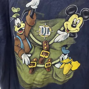 Vintage Mickey Mouse Donald Goofy Rucksack Disneyland T-Shirt Gr. XL dunkelblau Logo - Bild 1 von 9