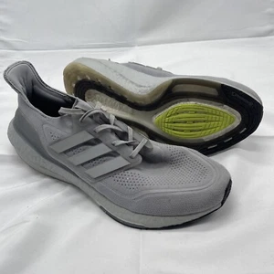 Adidas Ultraboost 21 Mens Running Shoes Halo Silver/Grey/Solar FY0432 - Picture 1 of 9