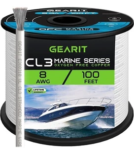 Gearit 8 Stärke Marine Draht (100 Fuß) 8 AWG Primärkabel Kabel, verzinnt sauerstofffrei - Bild 1 von 7