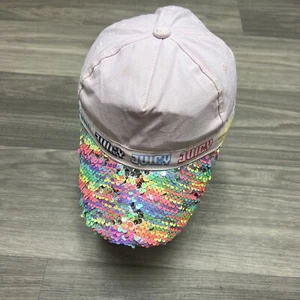 Juicy Couture Hat Cadet Beret Army Hat Youth Kid Pink Rhinestone Bedazzle Shiny - Picture 1 of 10