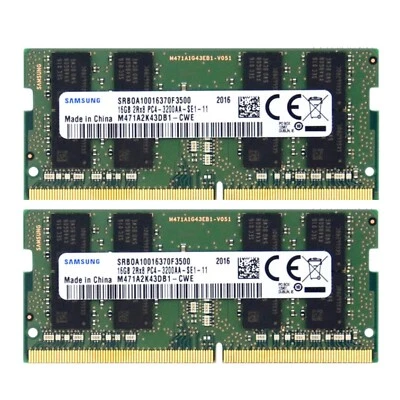 Samsung 32GB 2X16GB DDR4 3200MHz PC4-25600 CL22 260-Pin Sodimm Laptop Memory Ram - Image 1 of 4