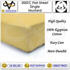 200 TC Bedsheets Mustard Flat Sheets 100% Egyptian Cotton High Quality