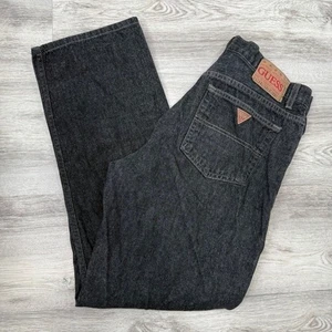 GUESS Jeans 151 Relaxed Fit Black Denim Jeans Men's Size 36 USA Made Vintage - Picture 1 of 10
