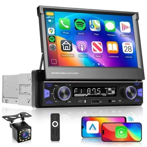 Single DIN Autoradio Bildschirm ausklappbar kabellos CarPlay Android Auto, Autoradio... - Bild 1 von 7