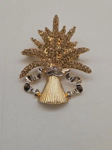 NSDAR VINTAGE PAMELA WRIGHT RHINESTONE KANSAS WHEAT STALK BROOCH COLLECTION 2017 - Picture 1 of 7