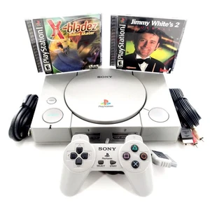 Sony PlayStation 1 Console Bundle SCPH-1001 w/ 2 Games Controller Cables Tested - Picture 1 of 11