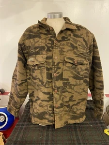 Columbia Camouflage Wool Camo Button Jacket Size XL Men's - Picture 1 of 10