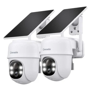 Telecamere di Sicurezza Solari Wireless 2K con Visione 360° e Audio Bidirezionale, Set di 2 - Foto 1 di 11