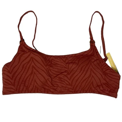 Roxy Wild Babe Bralette Bikini Swim Top Marsala Juniors Size Large $50.00 NEW - Image 1 of 4