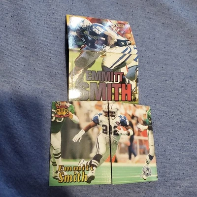 Tarjetas coleccionables de los Dallas Cowboys Emmitt Smith Troy Aikman Michael Irvin tarjeta plegable Foto 1 de 4